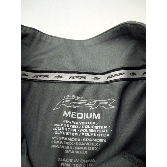 Polaris RZR Activewear Top Men's Med Gray Long Sleeve Pullover 1/4 Zip Stretch - Picture 4 of 4